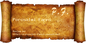 Porcsalmi Fanni névjegykártya
